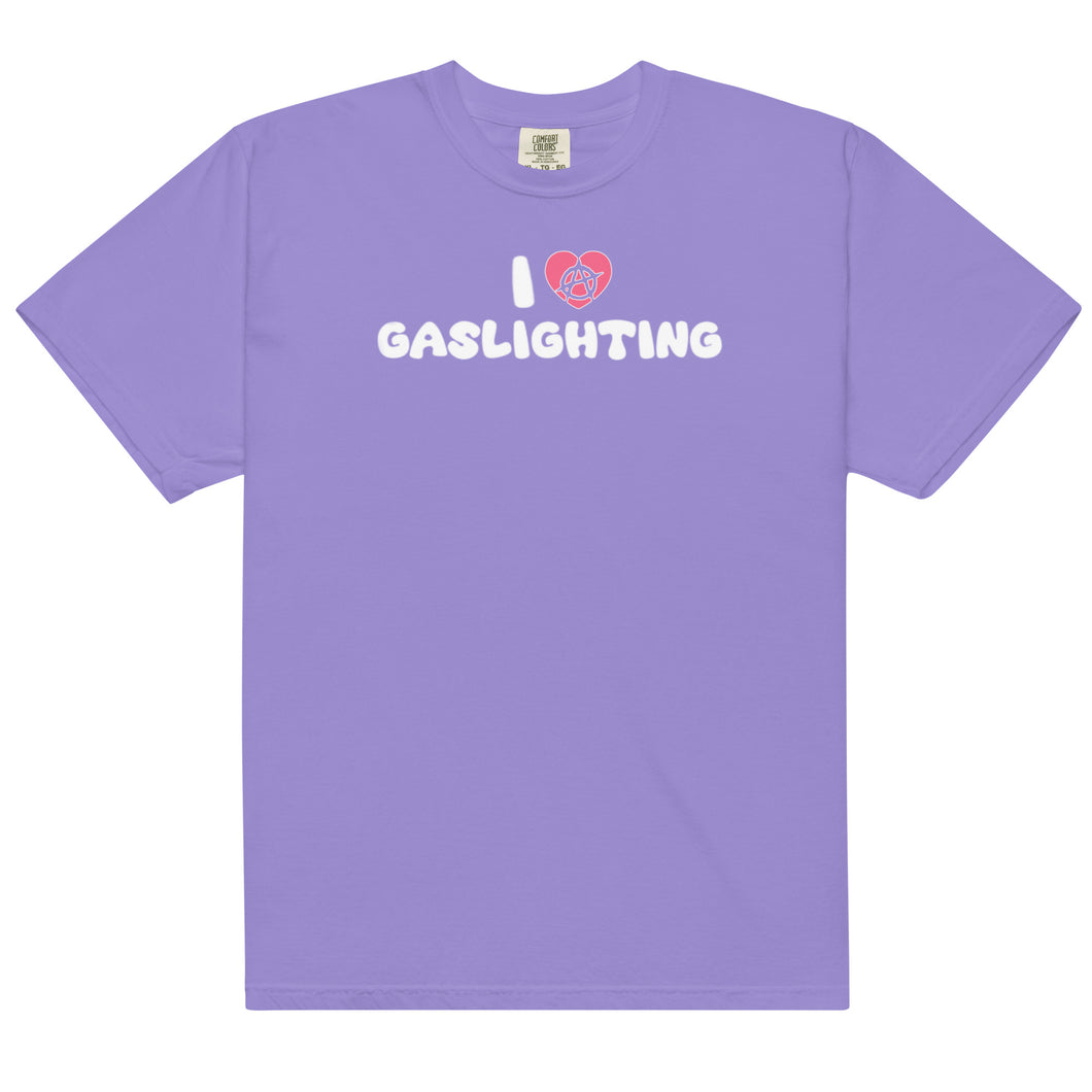 I lUV gaslighting purp garment-dyed heavyweight t-shirt