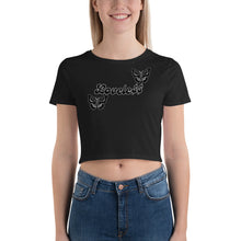 Load image into Gallery viewer, Black butterfly  Crop Tee
