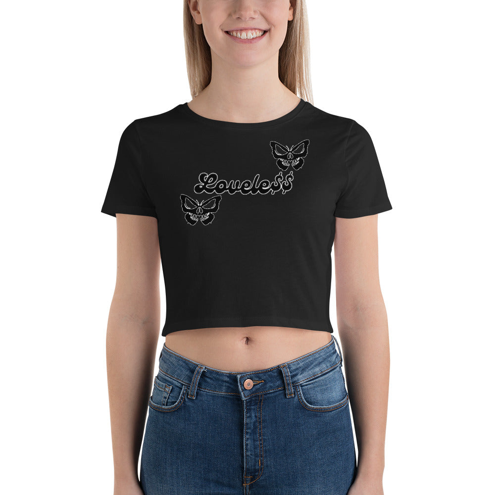 Black butterfly  Crop Tee